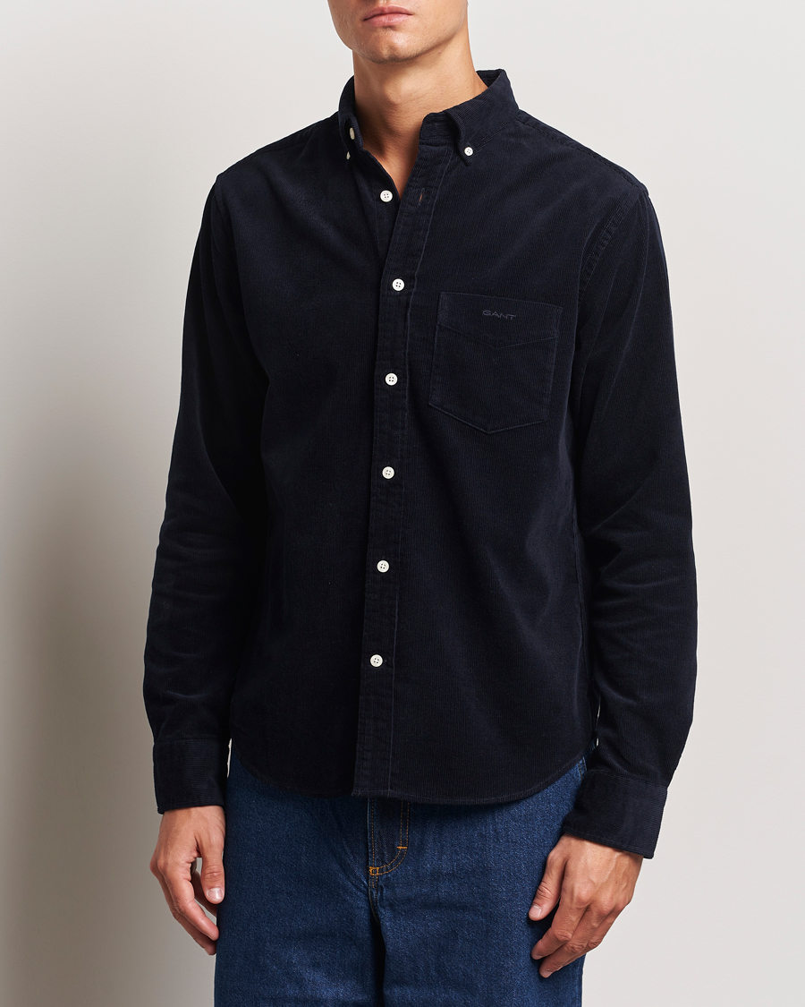Mies | Kauluspaidat | Gant | Regular Fit Corduroy Shirt Evening Blue
