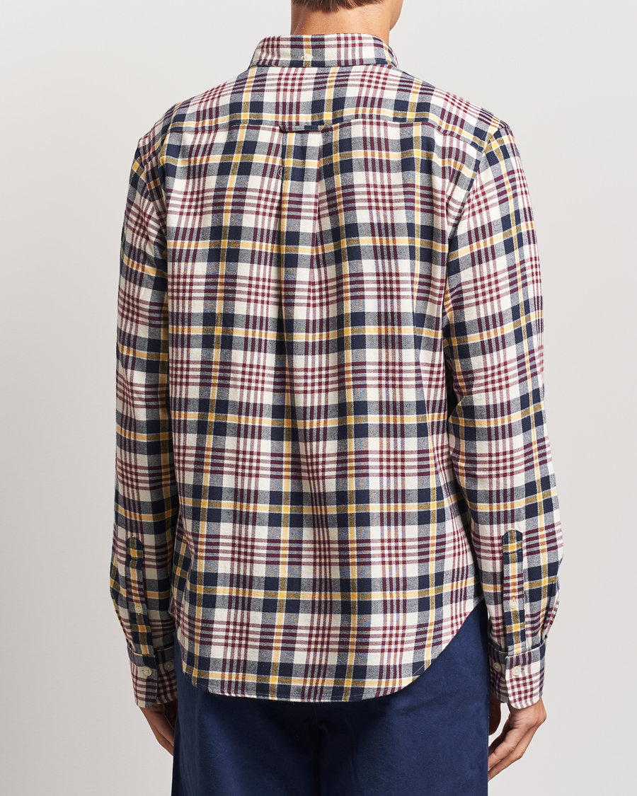 Mies | Kauluspaidat | GANT | Regular Flannel Plaid Shirt Cream