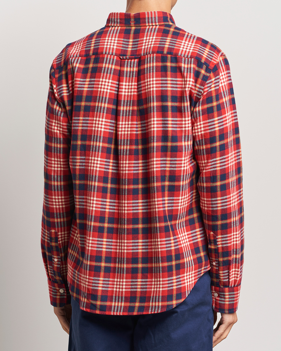 Mies | Kauluspaidat | Gant | Regular Flannel Plaid Shirt Ruby Red