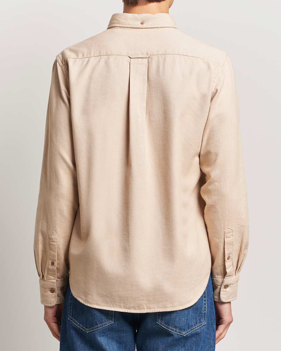 Mies | Kauluspaidat | GANT | Regular Herringbone Flannel Shirt Caramel Beige