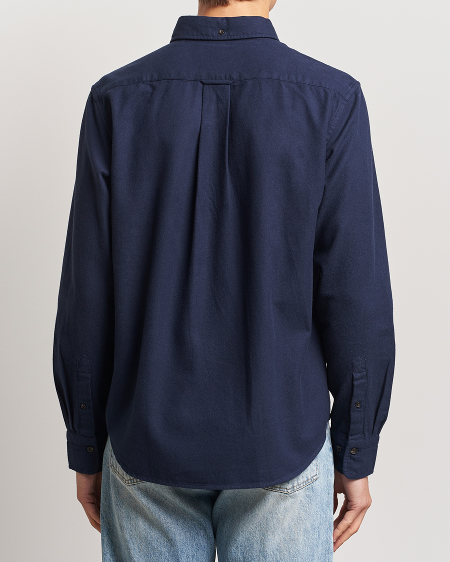 Mies | Kauluspaidat | GANT | Regular Herringbone Flannel Shirt Evening Blue