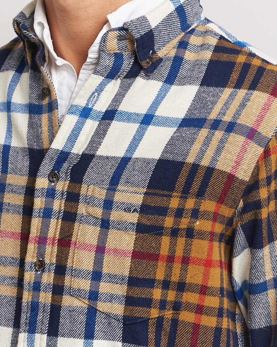 Mies | Kauluspaidat | Gant | Twill Checked Shirt Beige