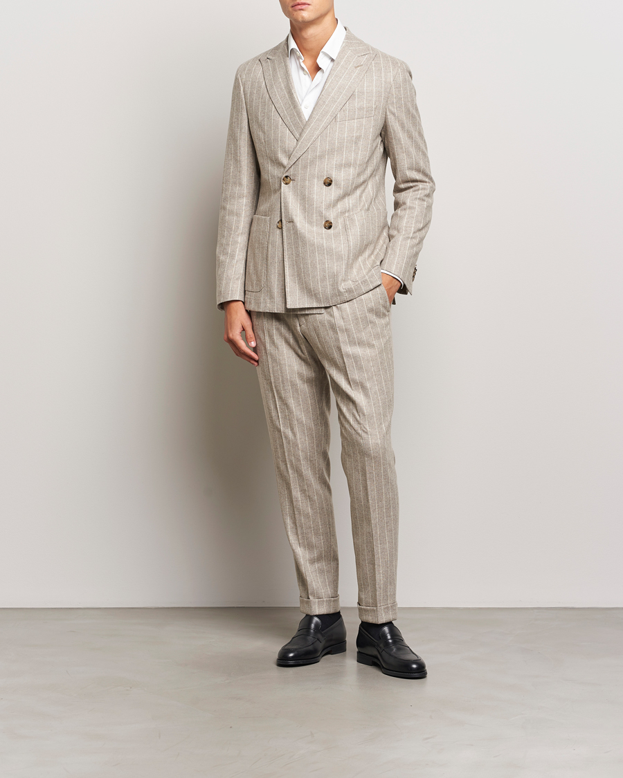Mies | Puvut | BOSS BLACK | Hanry Wool Pinstriped Suit Light Beige