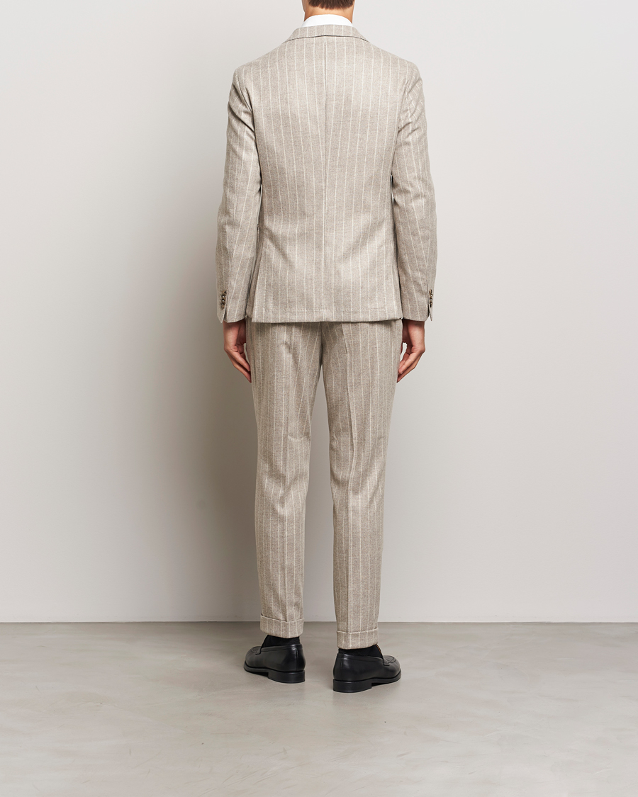 Mies | Puvut | BOSS BLACK | Hanry Wool Pinstriped Suit Light Beige