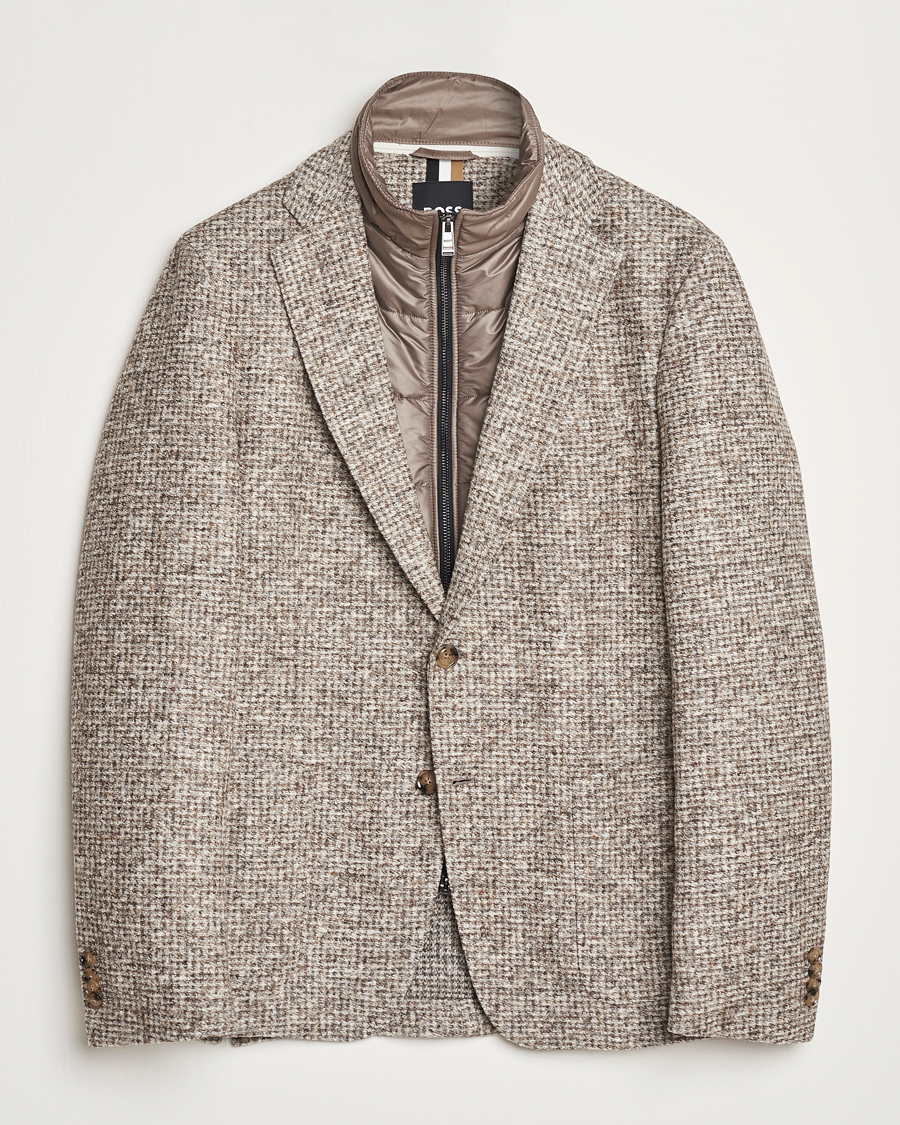 Mies | Pikkutakit | BOSS BLACK | Hanry Jersey Bib Blazer Open White