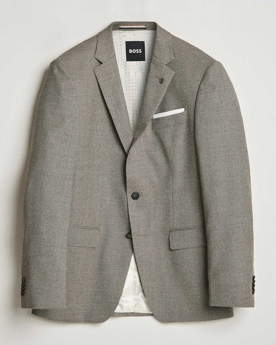Mies | Pikkutakit | BOSS BLACK | Hutson Wool Dogtooth Blazer Open White