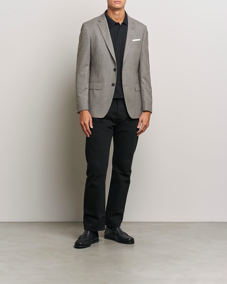 Mies | Pikkutakit | BOSS BLACK | Hutson Wool Dogtooth Blazer Open White