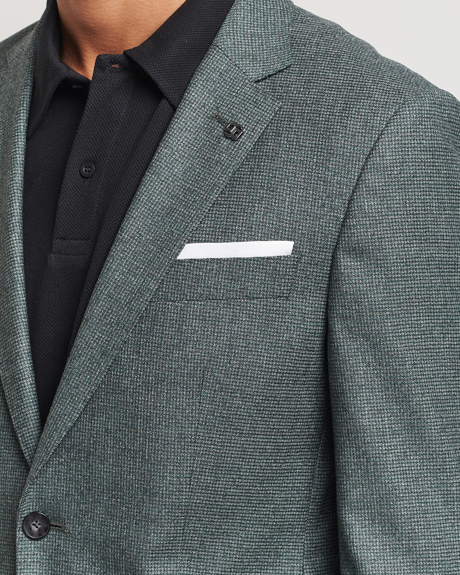 Mies | Pikkutakit | BOSS BLACK | Hutson Wool Dogtooth Blazer Light Green
