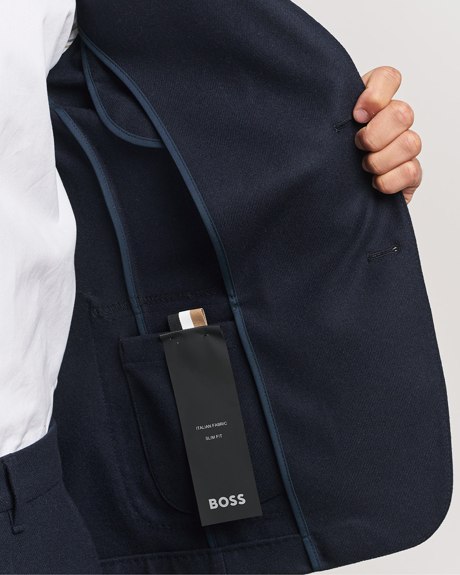 Mies | Pikkutakit | BOSS BLACK | Hanry Wool Patch Pocket Blazer Dark Blue