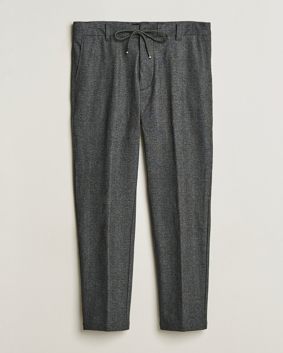 Mies | Housut | BOSS BLACK | Kane Brushed Drawstring Trousers Dark Grey