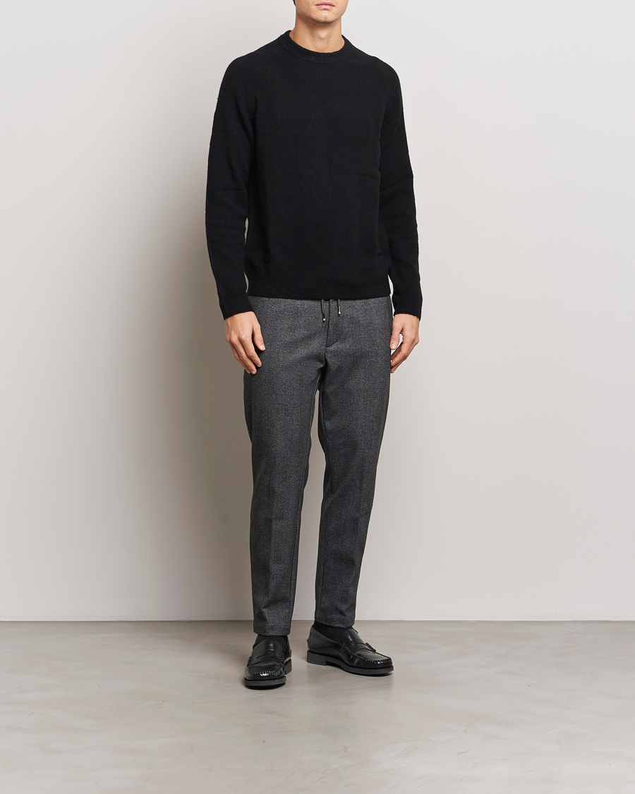 Mies | Housut | BOSS BLACK | Kane Brushed Drawstring Trousers Dark Grey