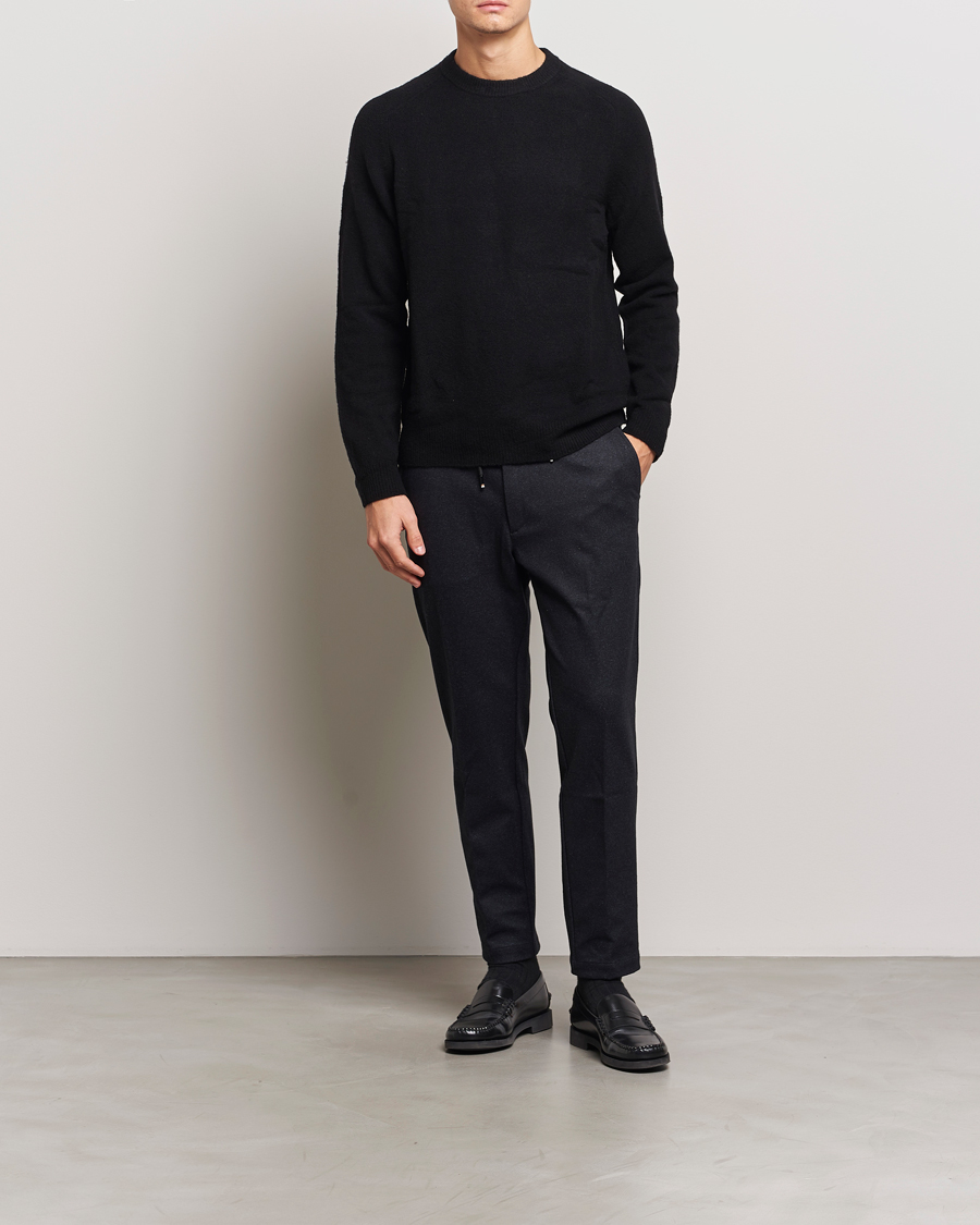 Mies | Housut | BOSS BLACK | Kane Brushed Drawstring Trousers Dark Blue