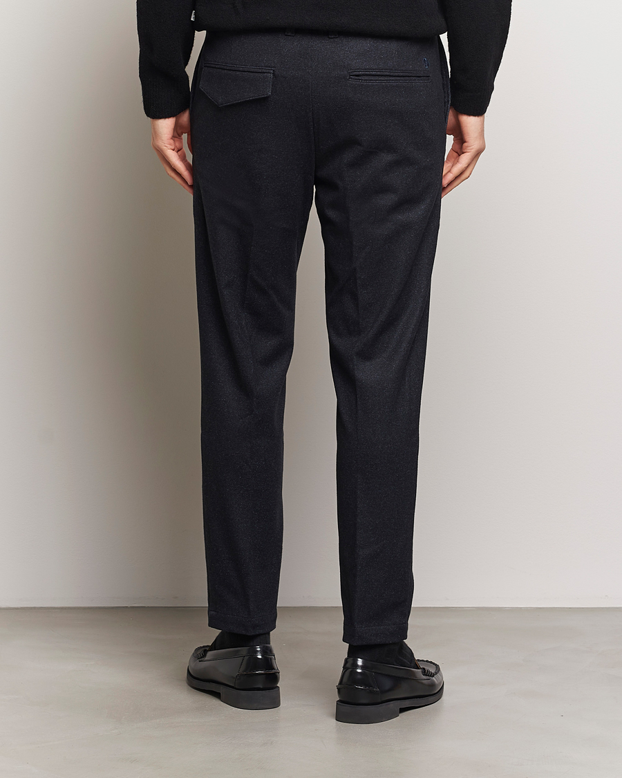 Mies | Housut | BOSS BLACK | Kane Brushed Drawstring Trousers Dark Blue