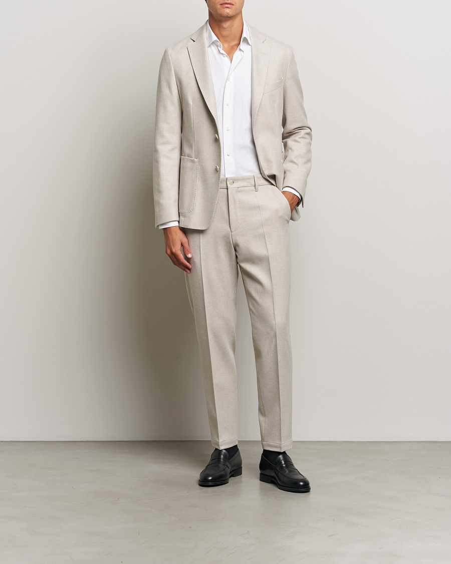 Mies | Housut | BOSS BLACK | Perin Wool Trousers Open White
