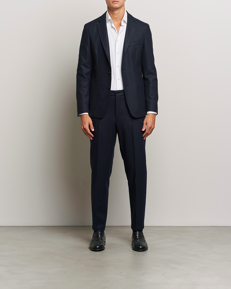 Mies | Housut | BOSS BLACK | Perin Wool Trousers Dark Blue