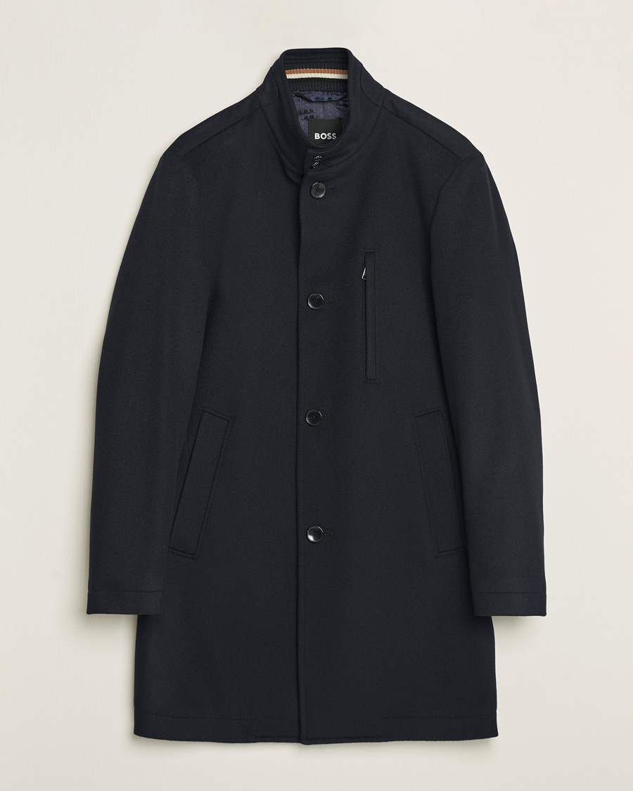Mies | Takit | BOSS BLACK | Hyde Stand Up Collar Coat Dark Blue