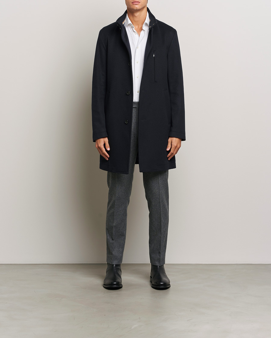 Mies | Takit | BOSS BLACK | Hyde Stand Up Collar Coat Dark Blue