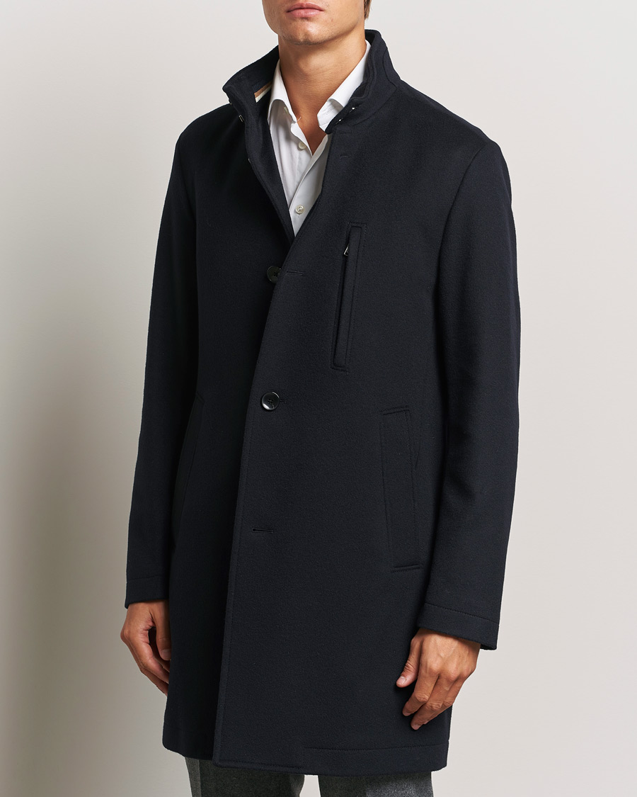 Mies | Takit | BOSS BLACK | Hyde Stand Up Collar Coat Dark Blue