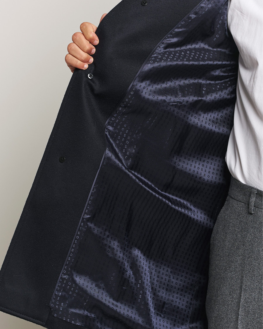 Mies | Takit | BOSS BLACK | Hyde Stand Up Collar Coat Dark Blue