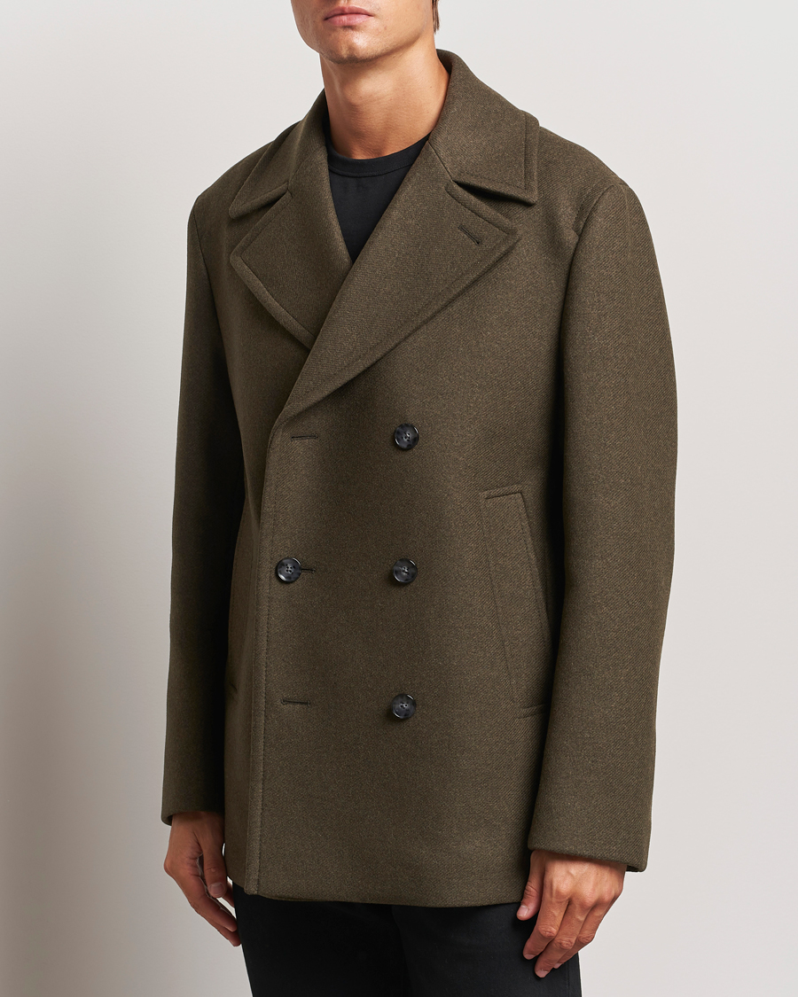 Mies | Takit | BOSS BLACK | Clay Wool Peacoat Open Green