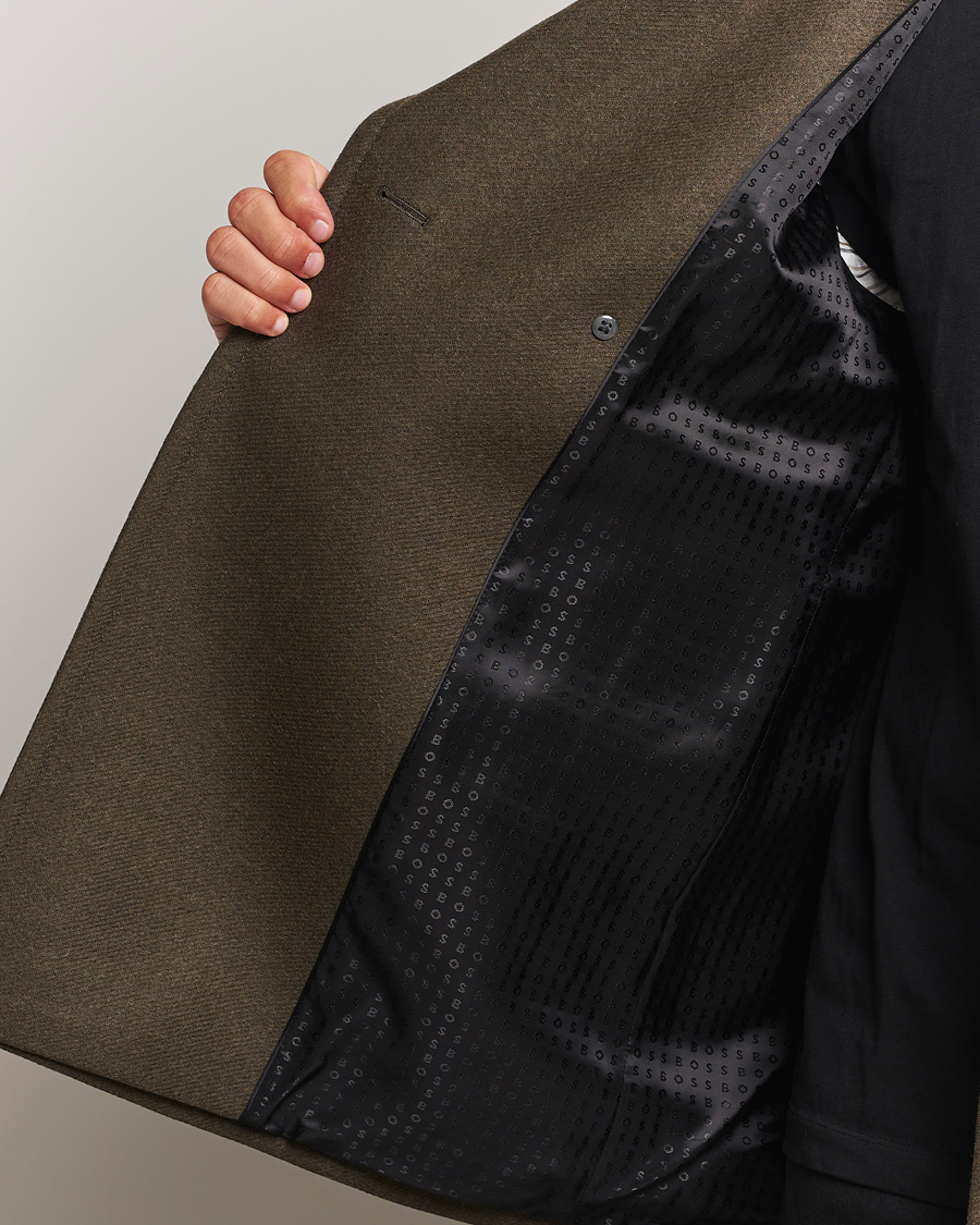 Mies | Takit | BOSS BLACK | Clay Wool Peacoat Open Green