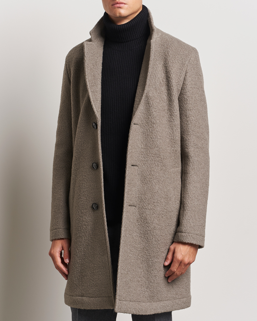 Mies | Takit | BOSS BLACK | Hyde Structured Wool Coat Dark Beige