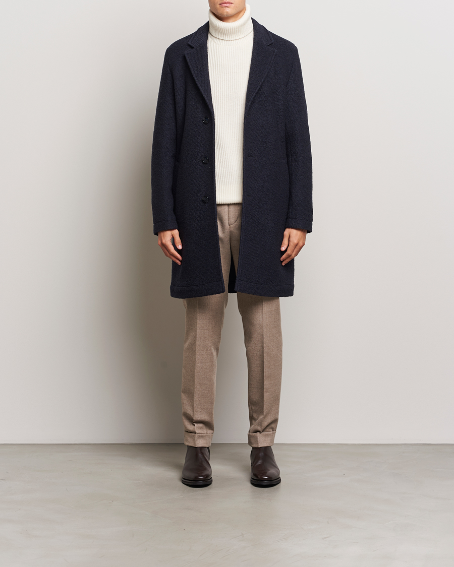 Mies | Takit | BOSS BLACK | Hyde Structured Wool Coat Dark Blue
