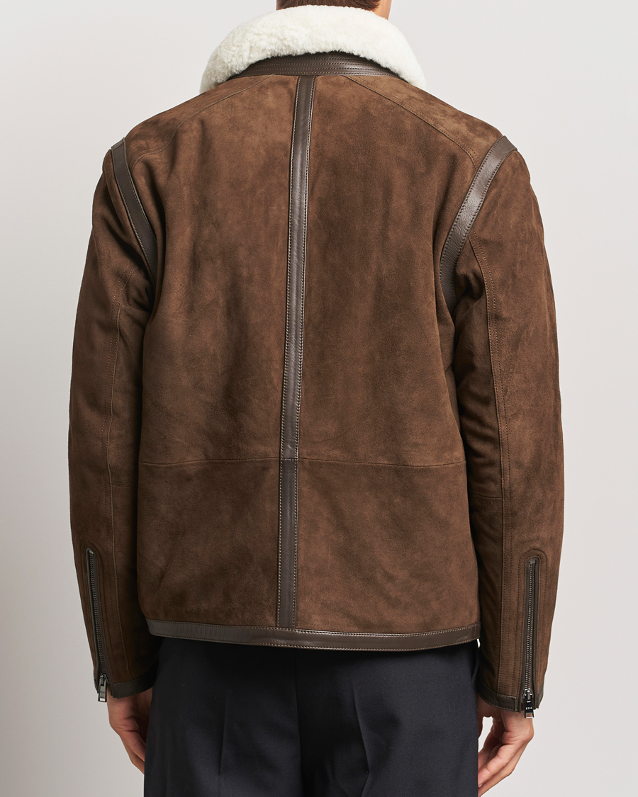 Mies | Takit | BOSS BLACK | Montel Suede Searling Bomber Jacket Brown
