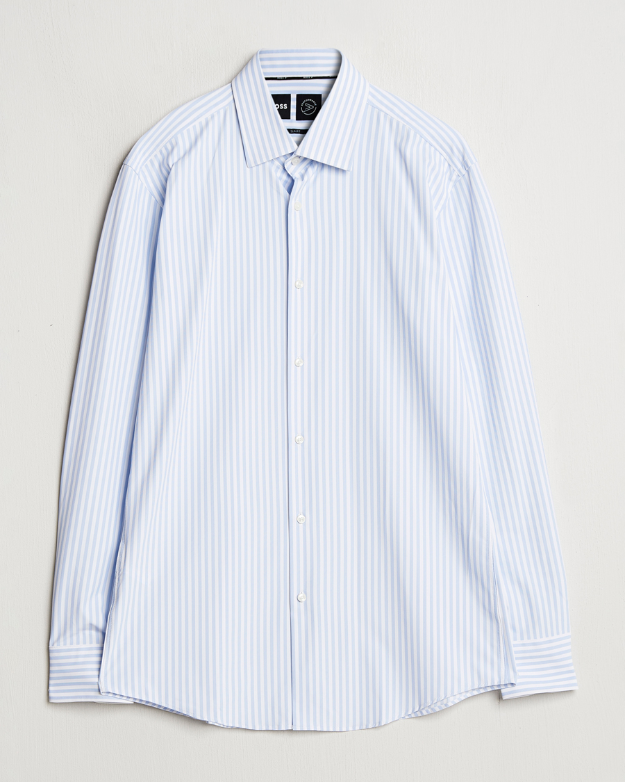 Mies | Kauluspaidat | BOSS BLACK | Hank Striped 4-Way Stretch Shirt Blue/White
