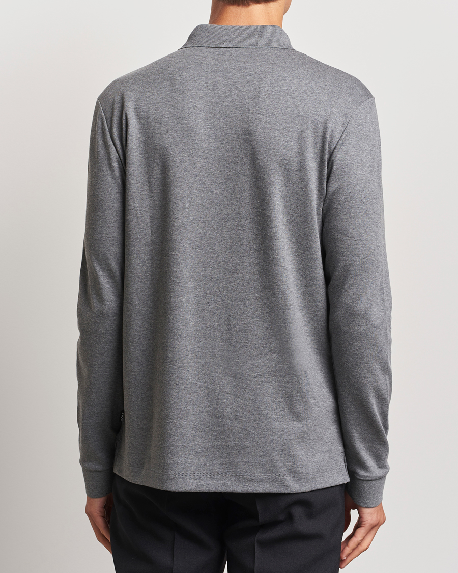 Mies | Puserot | BOSS BLACK | Pado Mercerized Long Sleeve Polo Medium Grey