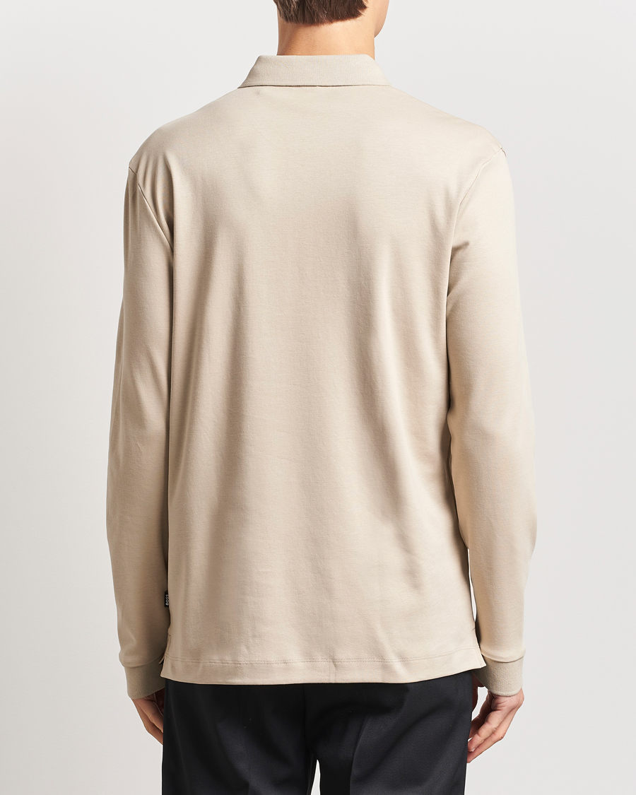 Mies | Puserot | BOSS BLACK | Pado Mercerized Long Sleeve Polo Light Beige