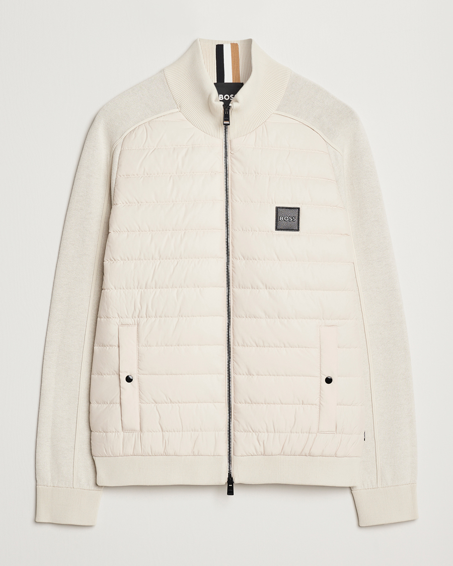 Mies | Takit | BOSS BLACK | Esfero Hybrid Full Zip Open White