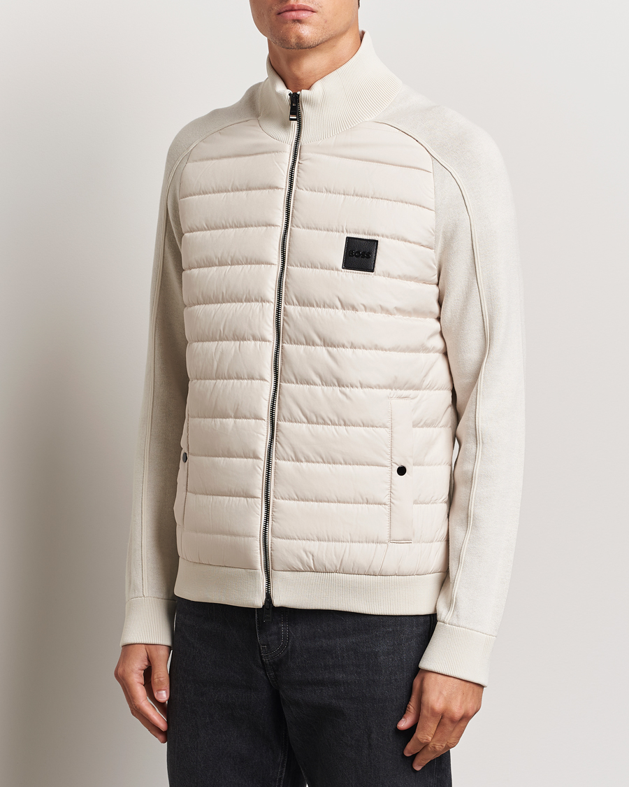 Mies | Takit | BOSS BLACK | Esfero Hybrid Full Zip Open White