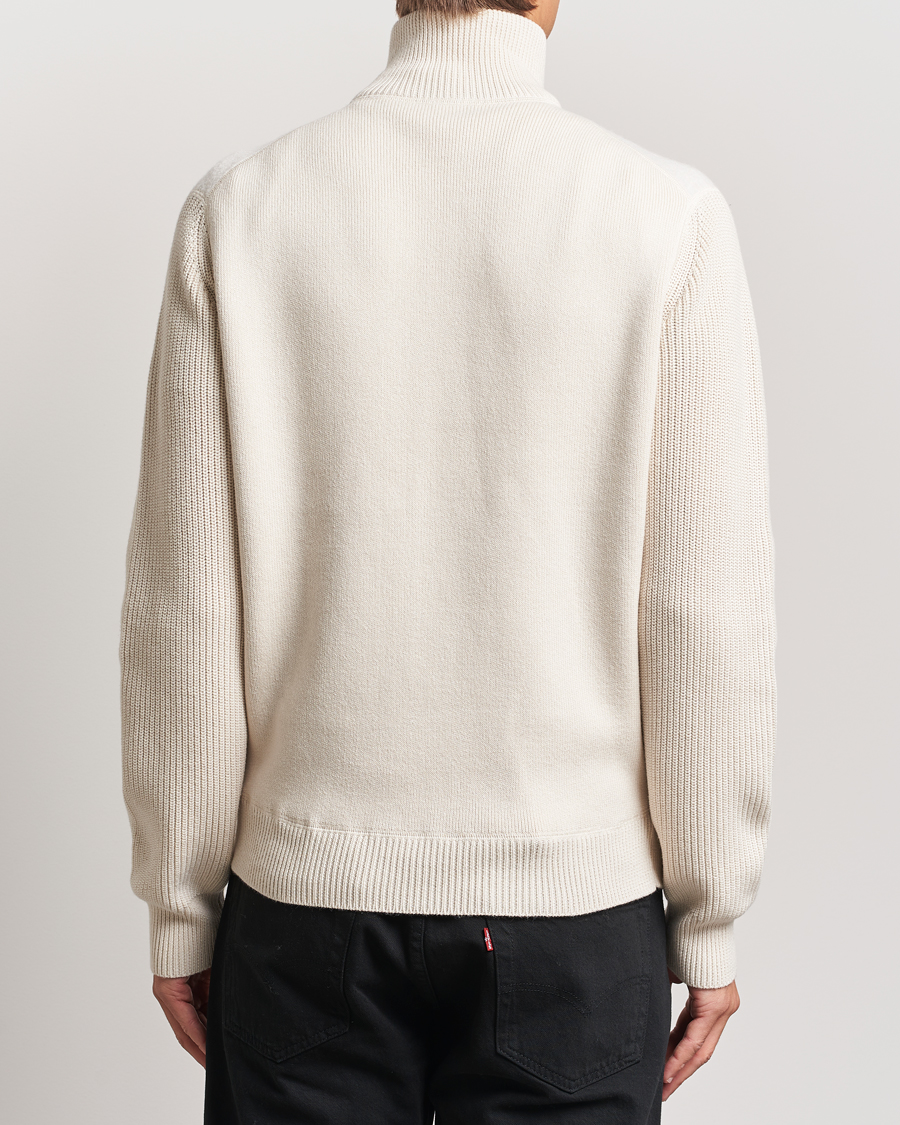 Mies | Puserot | BOSS BLACK | Emeraviglio Wool/Cotton Full Zip Open White