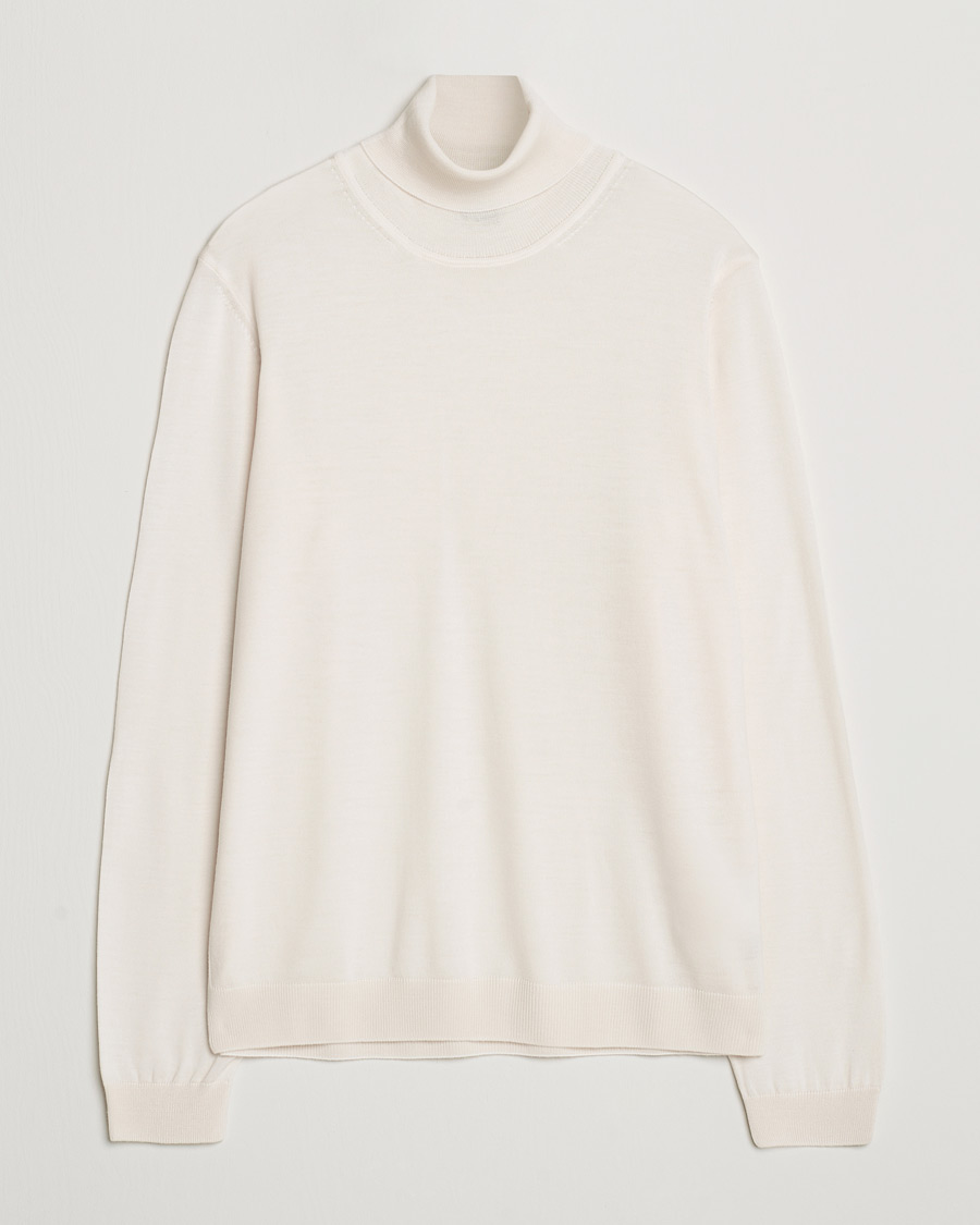 Mies | Puserot | BOSS BLACK | Musso Merino Knitted Polo Open White