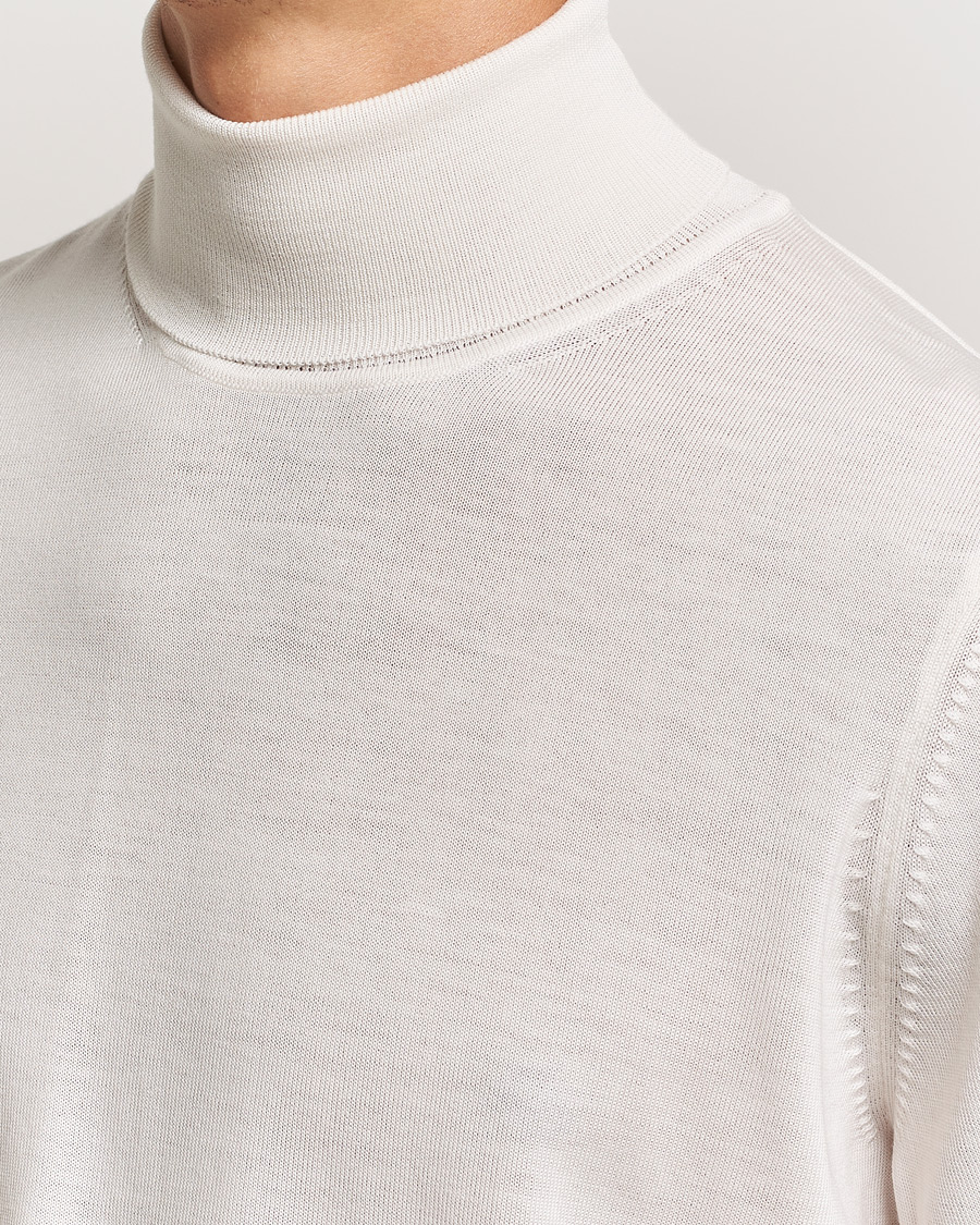 Mies | Puserot | BOSS BLACK | Musso Merino Knitted Polo Open White