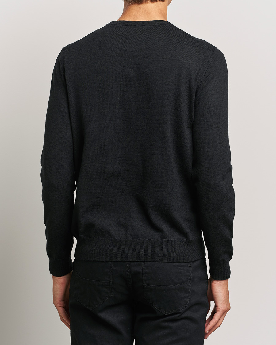 Mies | Puserot | BOSS BLACK | Botto Merino Knitted Pullover Black
