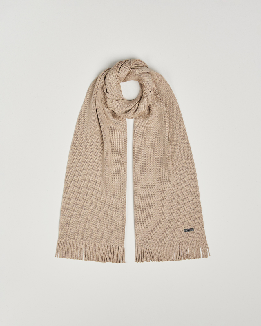 Mies | BOSS BLACK Albas Wool Scarf Light Beige | BOSS BLACK | Albas Wool Scarf Light Beige