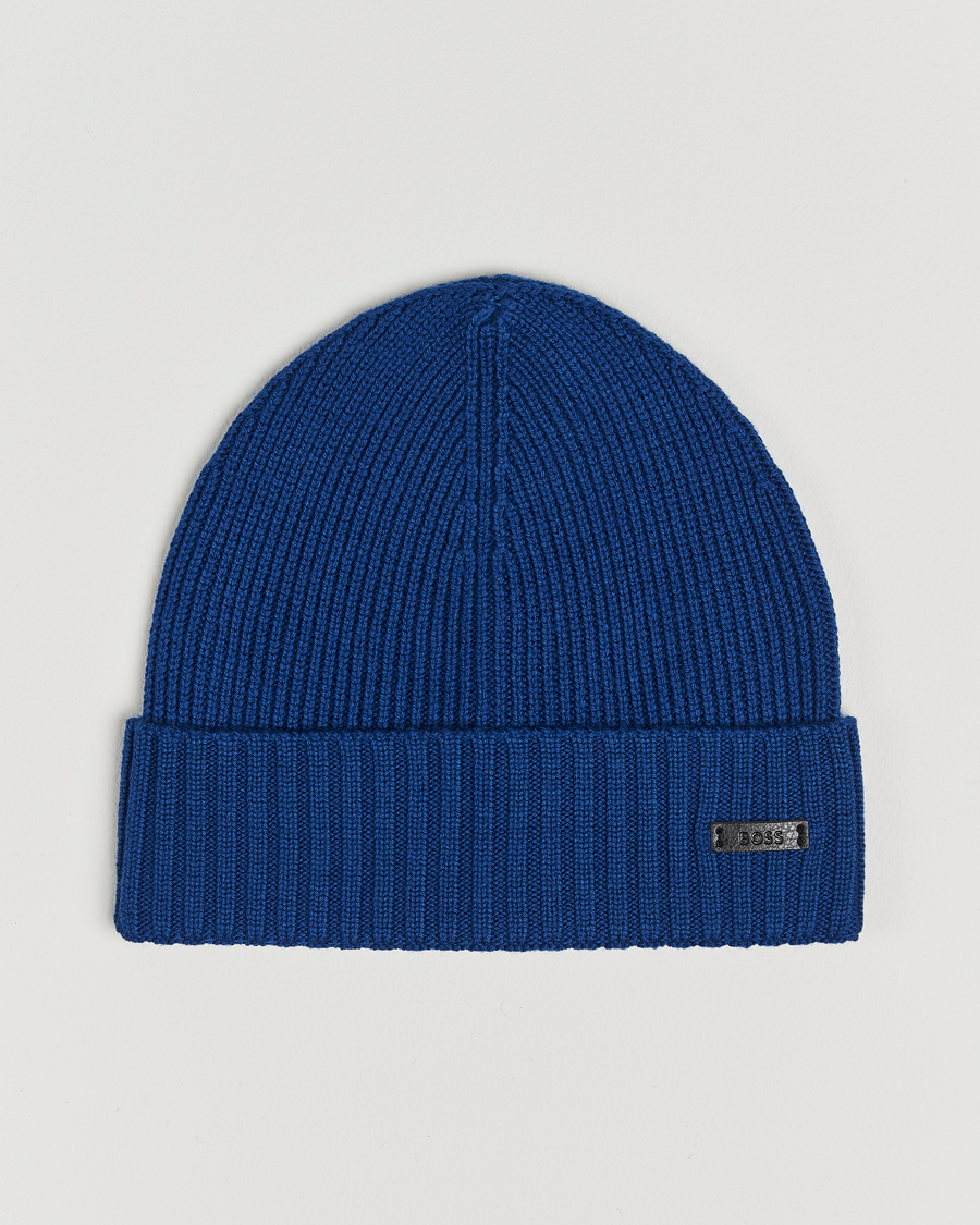 Mies | BOSS BLACK Fati Wool Beanie Open Blue | BOSS BLACK | Fati Wool Beanie Open Blue
