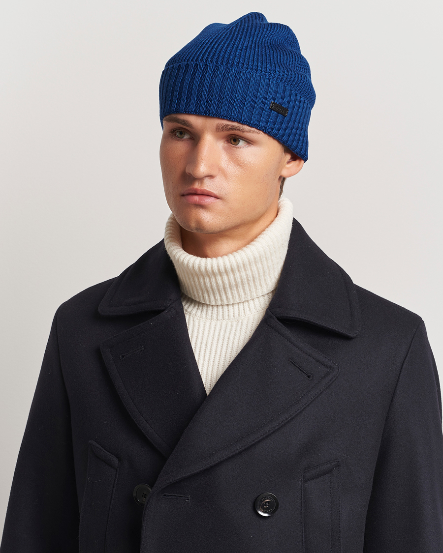 Mies | BOSS BLACK Fati Wool Beanie Open Blue | BOSS BLACK | Fati Wool Beanie Open Blue