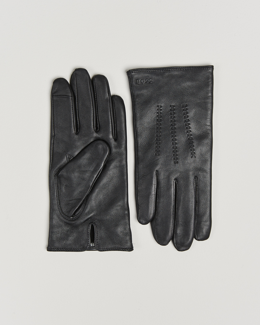 Mies | Käsineet | BOSS BLACK | Hainz Leather Glove Black