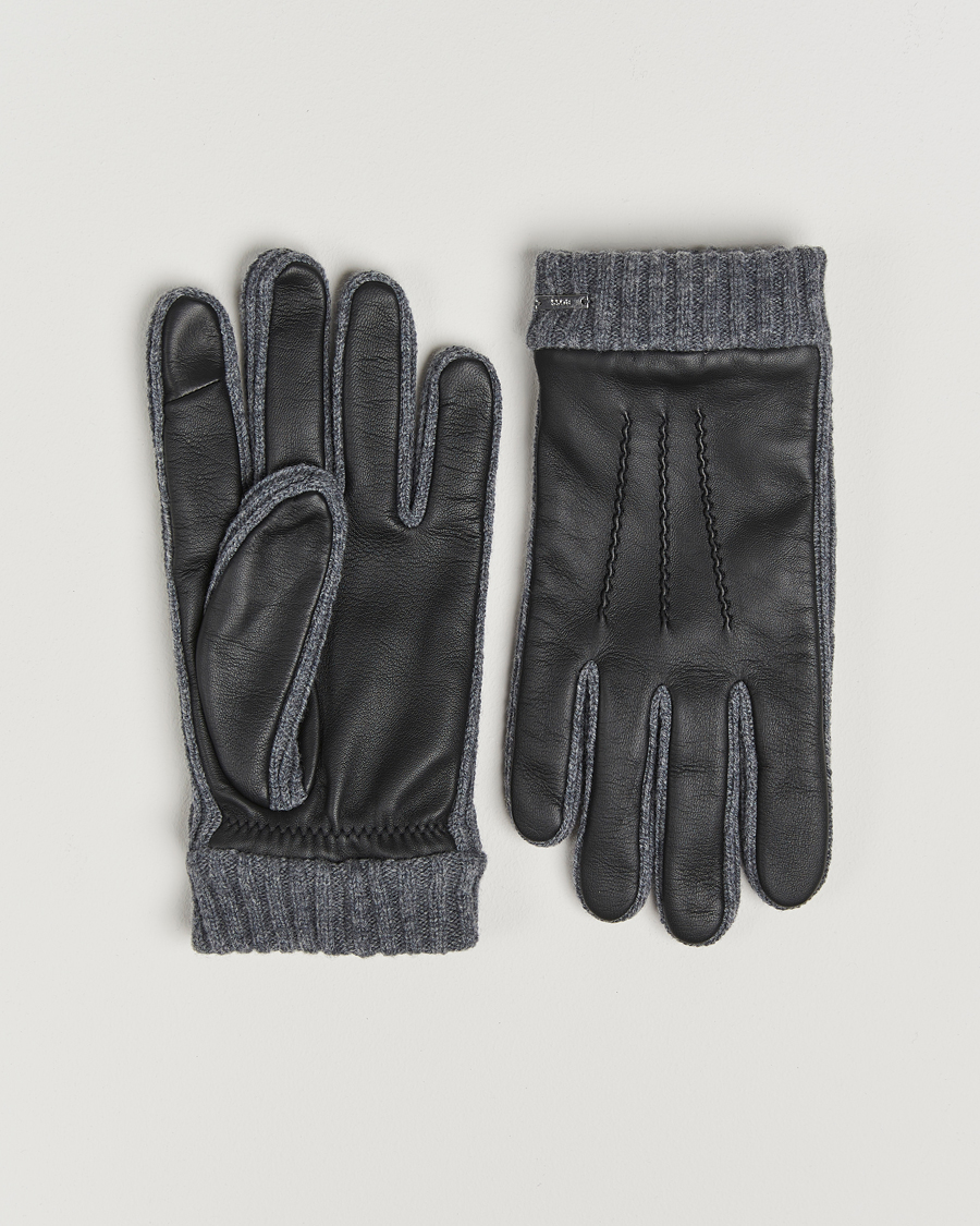 Mies | BOSS BLACK Hyden Leather Gloves Black | BOSS BLACK | Hyden Leather Gloves Black