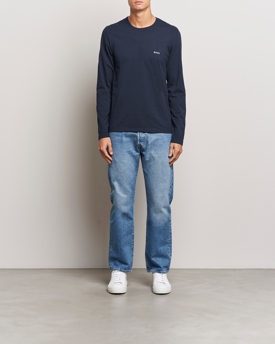 Mies | T-paidat | BOSS BLACK | 3-Pack Long Sleeve T-Shirt Navy/Green/Black