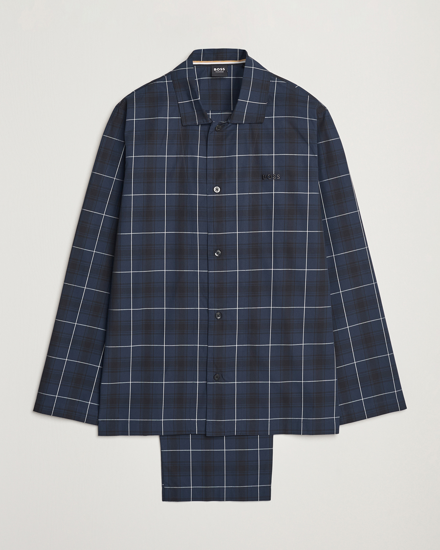 Mies | Yöpuvut ja kylpytakit | BOSS BLACK | Urban Checked Pyjama Set Dark Blue