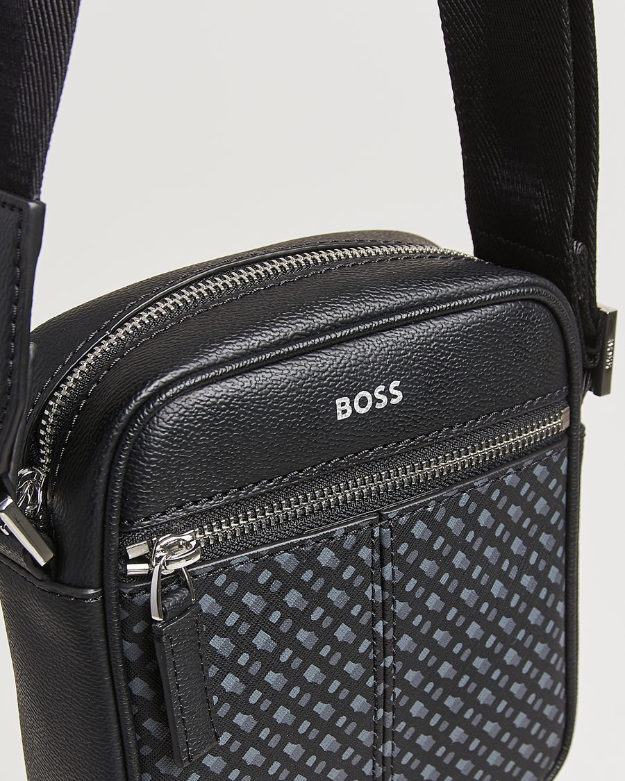 Mies | BOSS BLACK Zair Monogram Shoulder Bag Black | BOSS BLACK | Zair Monogram Shoulder Bag Black