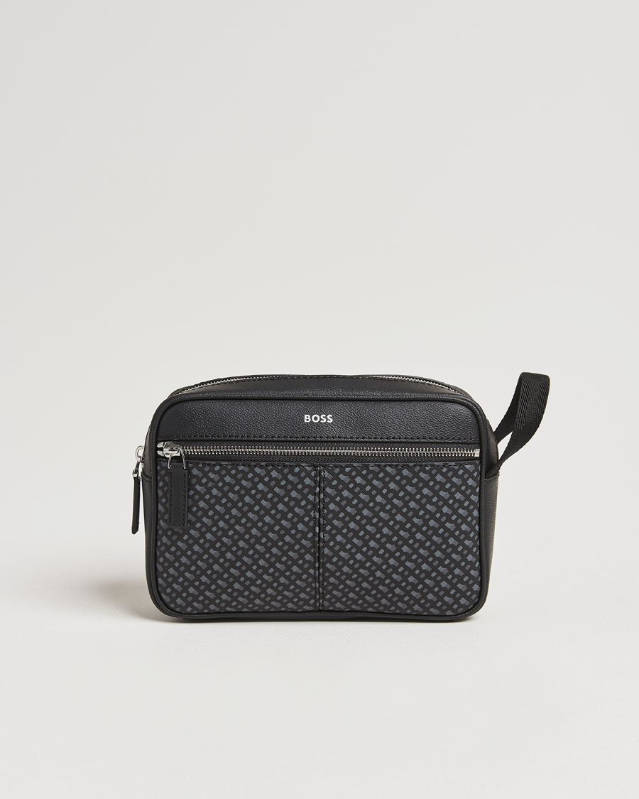 Mies | BOSS BLACK Zair Monogram Washbag Black | BOSS BLACK | Zair Monogram Washbag Black