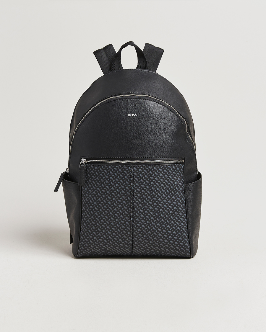 Mies | BOSS BLACK Zair Monogram Backpack Black | BOSS BLACK | Zair Monogram Backpack Black