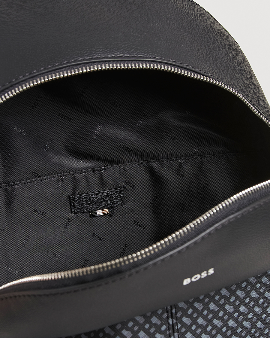 Mies | BOSS BLACK Zair Monogram Backpack Black | BOSS BLACK | Zair Monogram Backpack Black