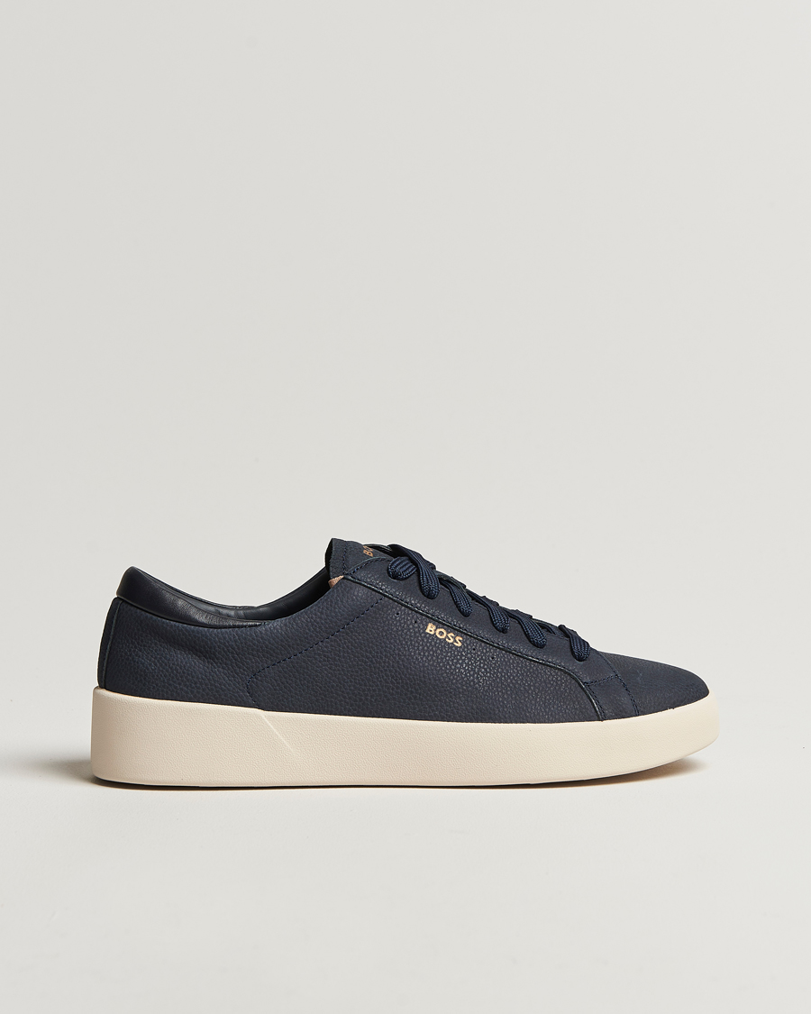 Mies | BOSS BLACK Belwar Leather Sneaker Dark Blue | BOSS BLACK | Belwar Leather Sneaker Dark Blue