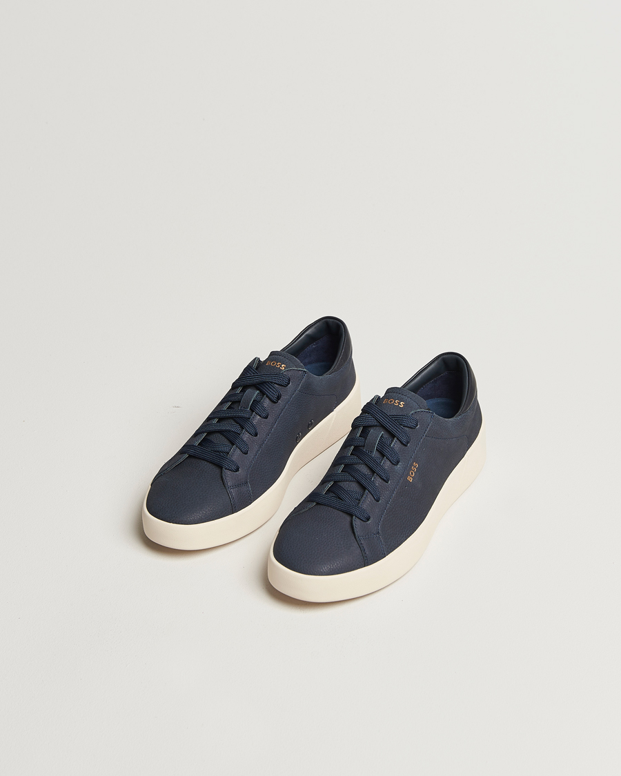 Mies | BOSS BLACK Belwar Leather Sneaker Dark Blue | BOSS BLACK | Belwar Leather Sneaker Dark Blue